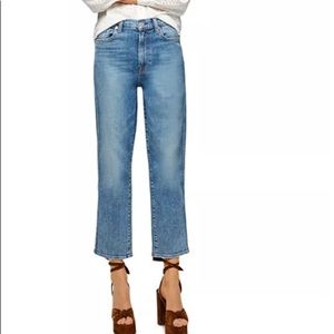 7 For All Mankind High Waist Cropped Straight Jean
